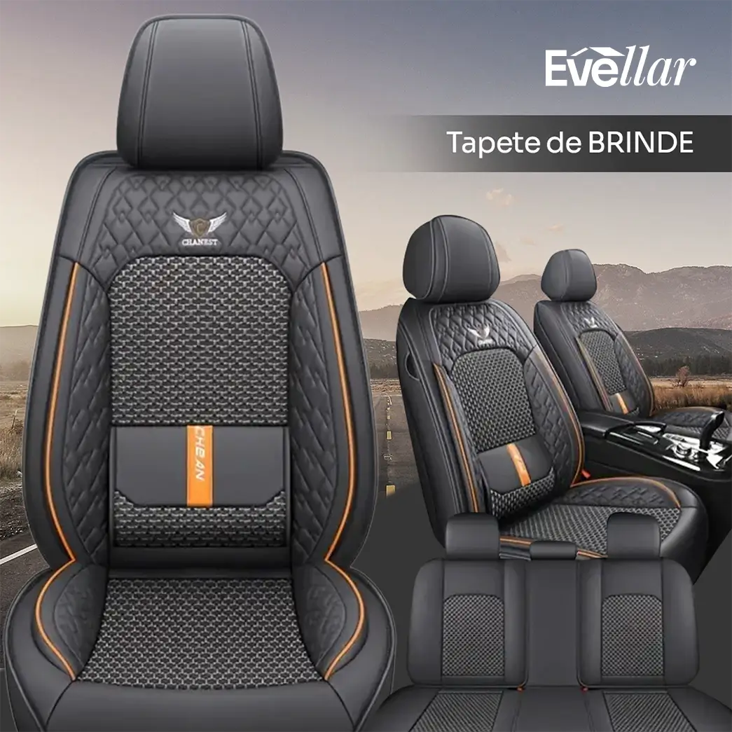 Kit Capa Banco de Carro Completo em Couro Legítimo Italian + BRINDE: Kit Tapete Completo